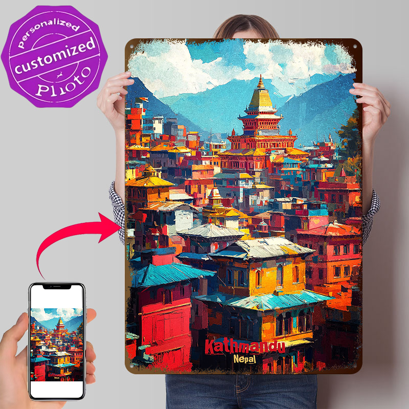 Home Decor Kathmandu - Kathmandu Art 3D-geprinte textuurposter Gepersonaliseerde wanddecoratie