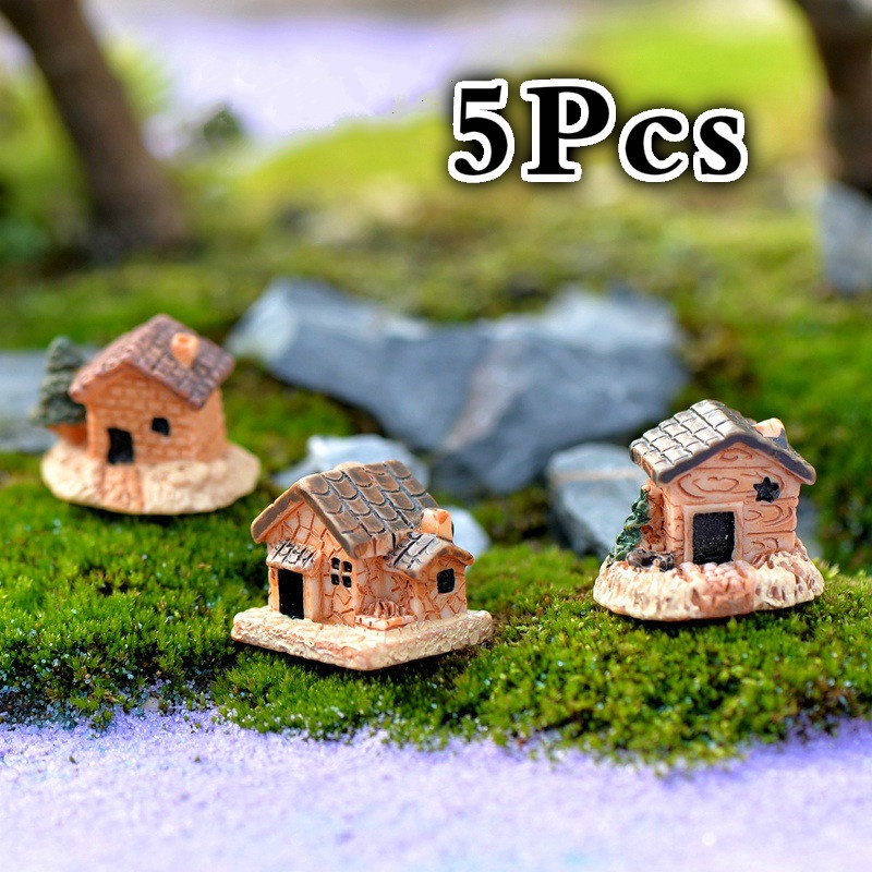 Home Decor Za - 5 stuks mini poppenhuis stenen huis