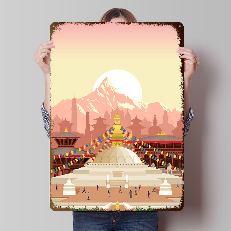 Home Decor Kathmandu - Kathmandu Travel Print Printing Poster Aangepaste