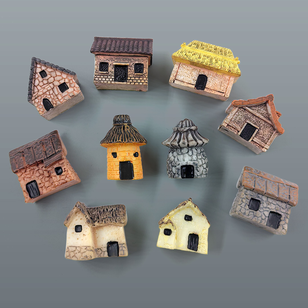 Home Decor Za - Mini klein huisje figuurtje hars ambacht
