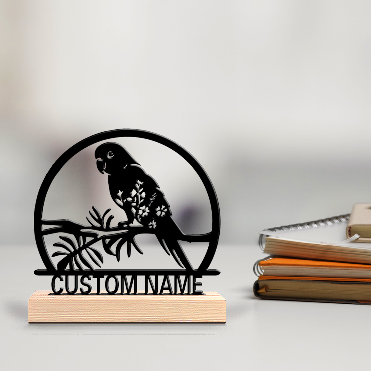 Home Decor Statue - 1pc Cartoon Gepersonaliseerde Aangepaste Papegaai Metalen