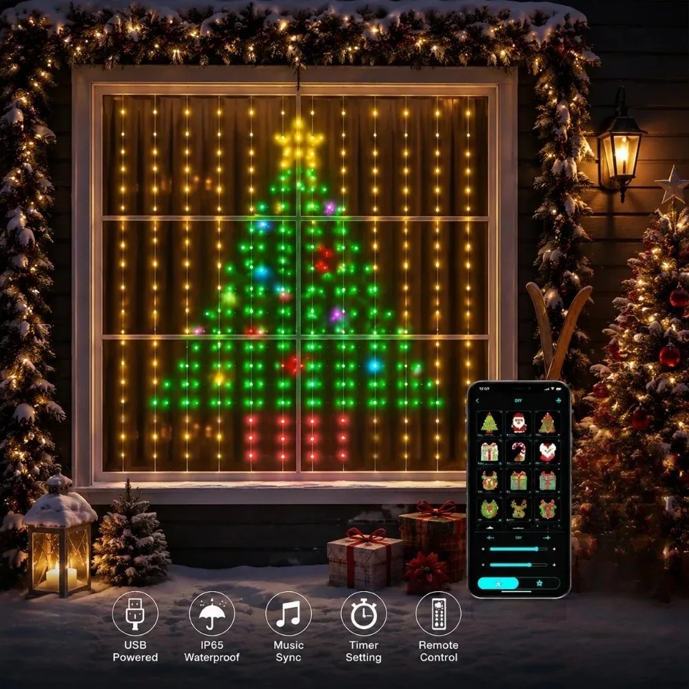 Kerstlichtsnoer LED-gordijnver - Home Christmas Decor recensie en prijs