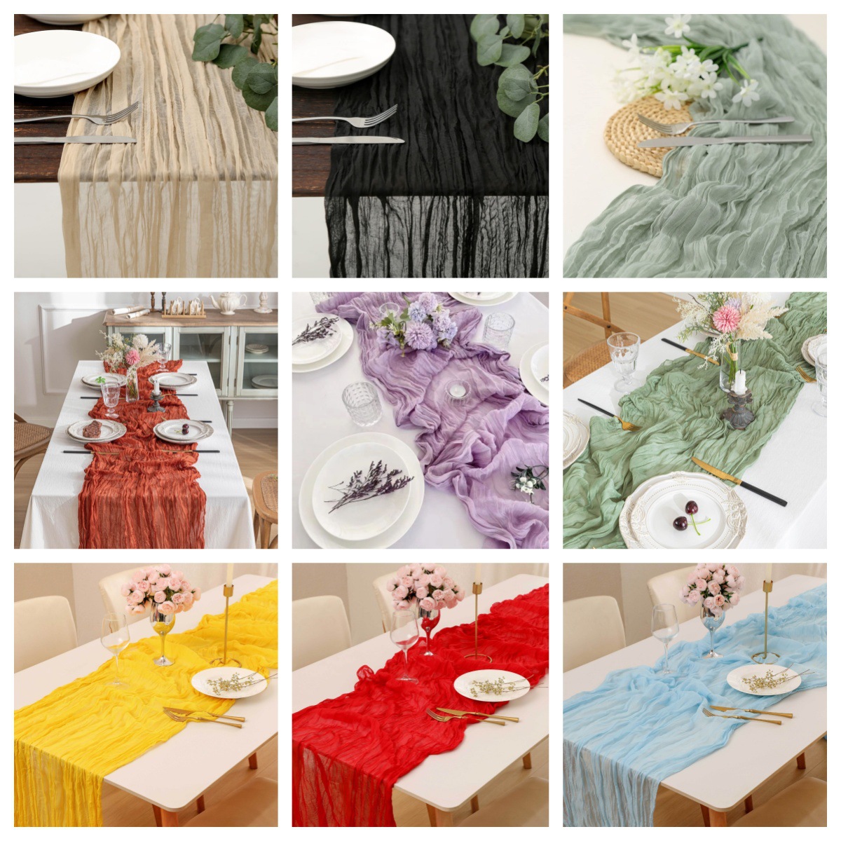 Boho Gauze Tafelloper, Gerimpe - Linen Table Runner recensie en prijs