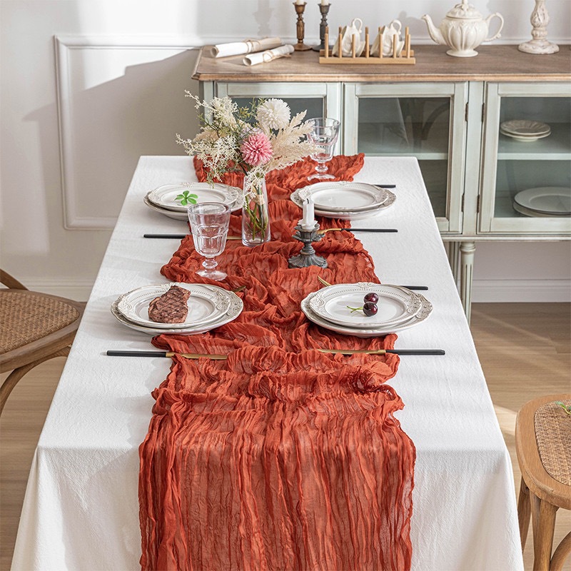 Boho Gauze Tafelloper, Gerimpe - Linen Table Runner recensie en prijs