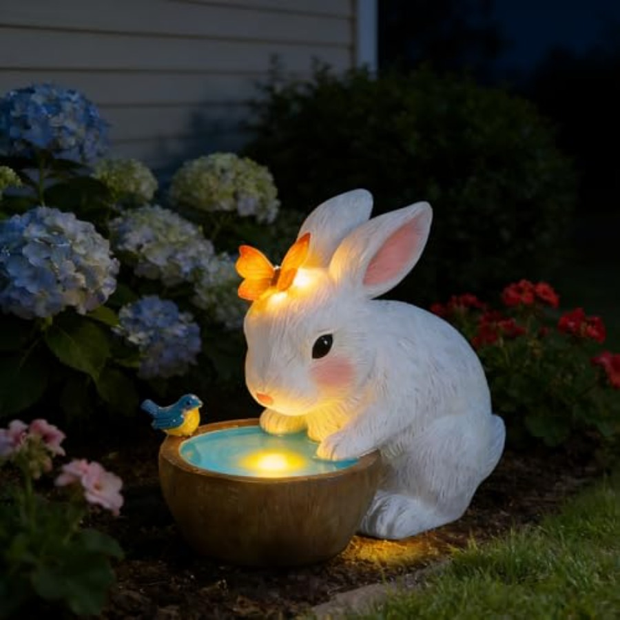 Solar Bunny Tuinfiguren Buiten - Home Decor Statue recensie en prijs