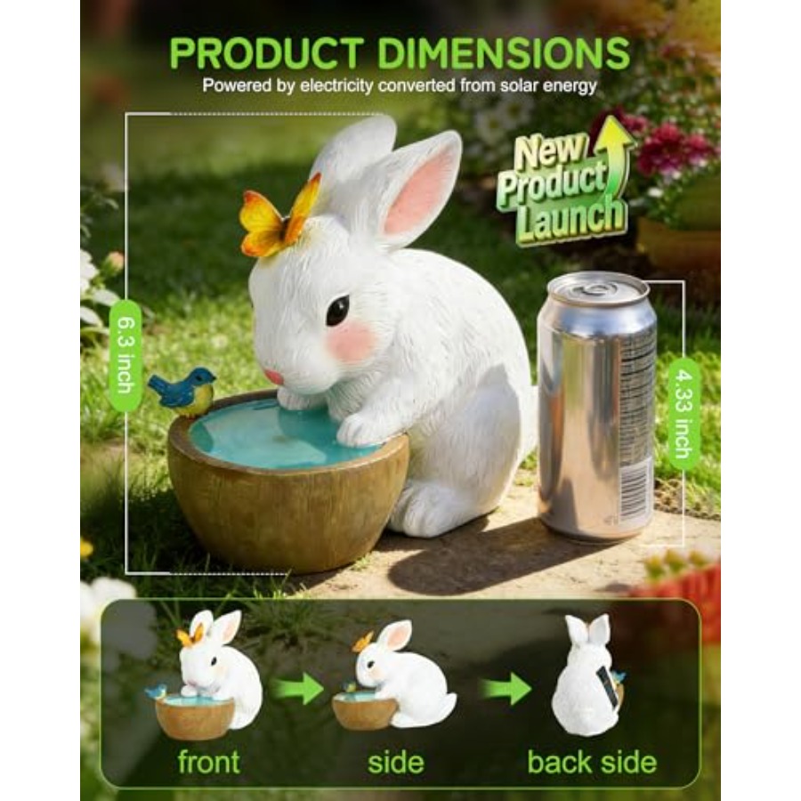 Solar Bunny Tuinfiguren Buiten - Home Decor Statue recensie en prijs