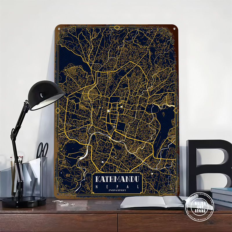 Kathmandu Stadskarter Gouden 3 - Home Decor Kathmandu recensie en prijs