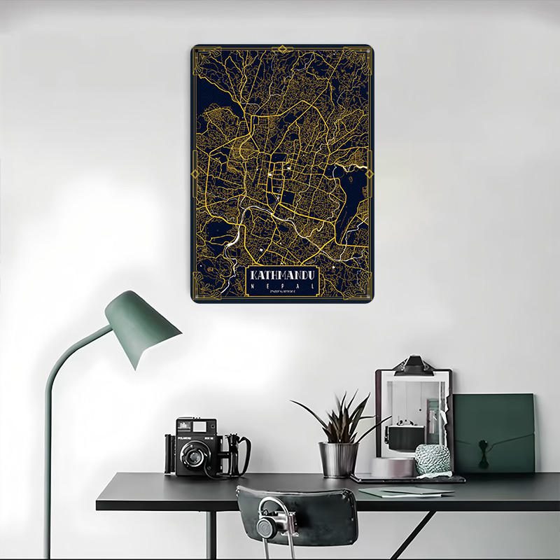 Kathmandu Stadskarter Gouden 3 - Home Decor Kathmandu recensie en prijs