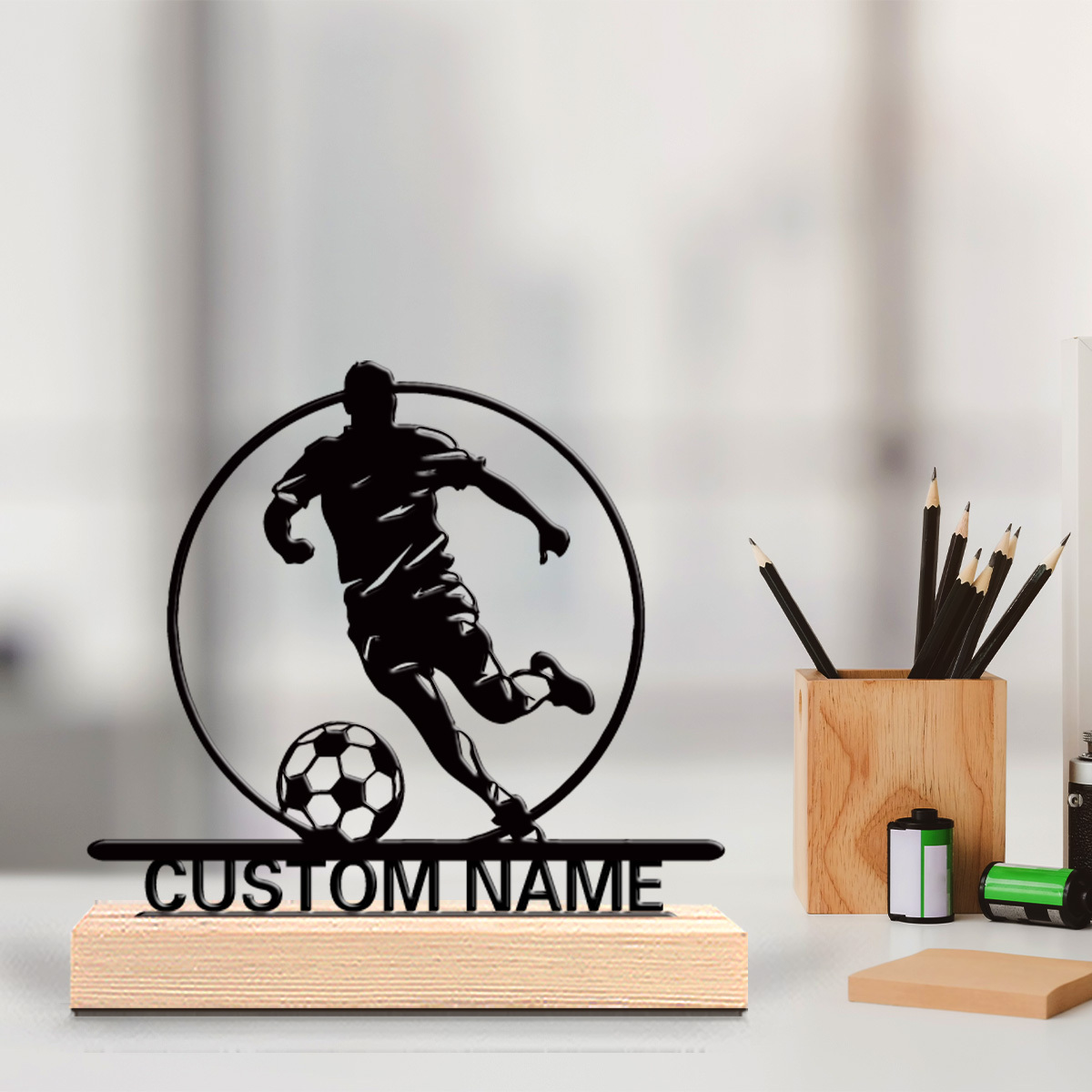 Aangepaste voetbalspeler metal - Home Decor Statue recensie en prijs