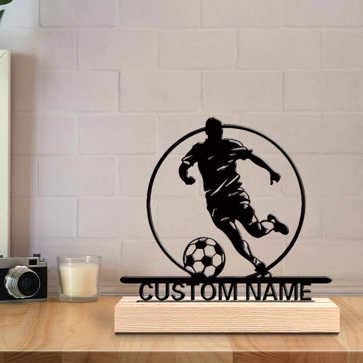 Aangepaste voetbalspeler metal - Home Decor Statue recensie en prijs