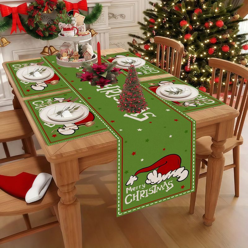 VIKAMA Leuke cartoon kersttafe - Linen Table Runner recensie en prijs