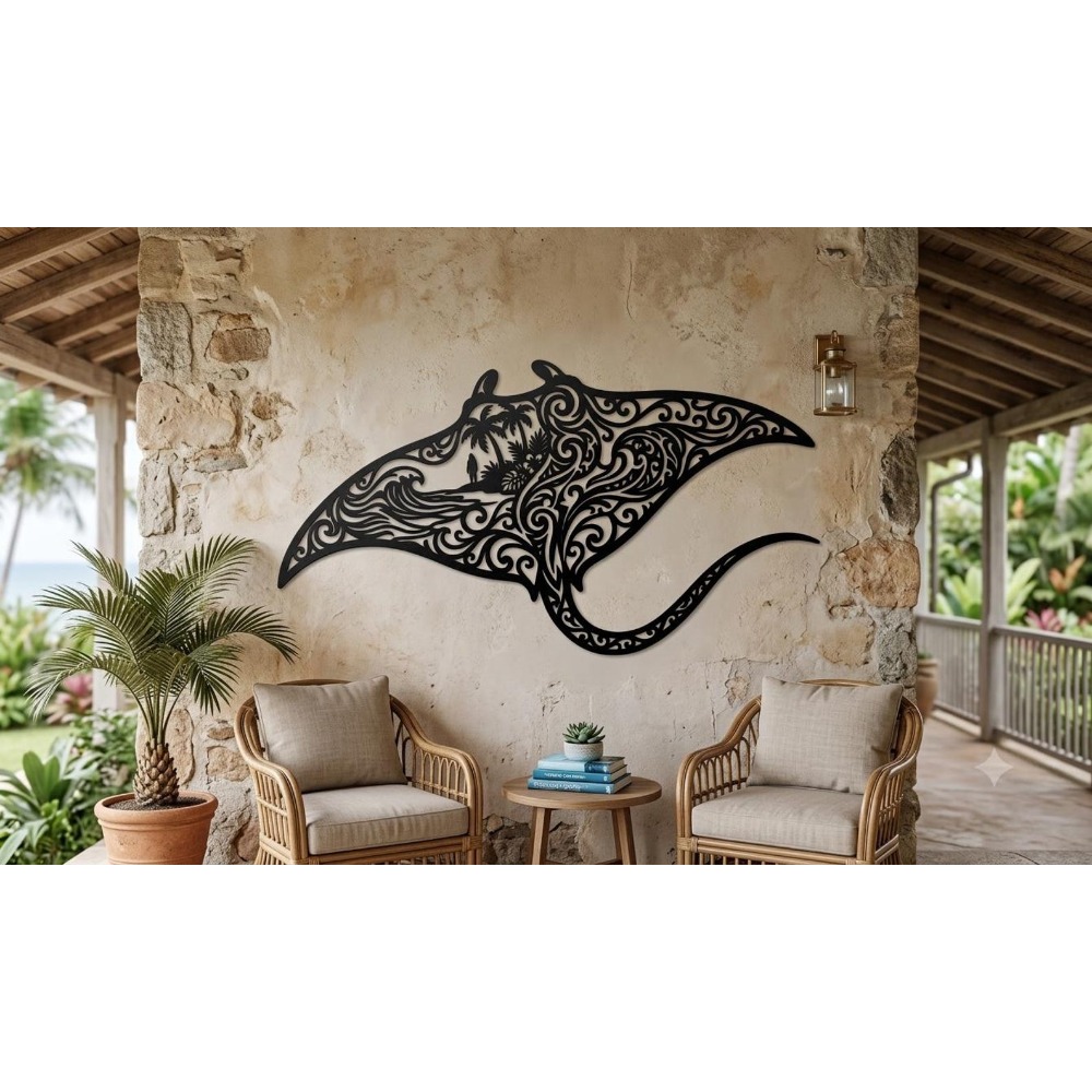 Merk Tribal Manta Ray Metal Wa - Home Decor Brand recensie en prijs