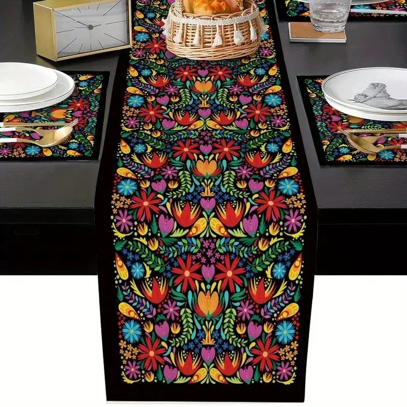 VIKAMA Boheemse bloementafello - Linen Table Runner recensie en prijs