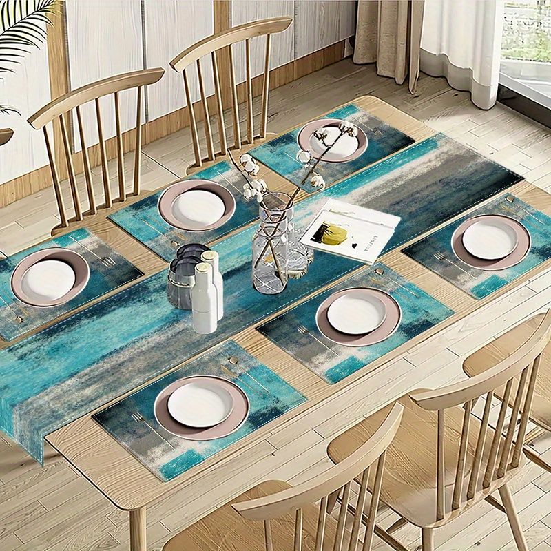 VIKAMA Morandi Abstract Ink Ta - Linen Table Runner recensie en prijs