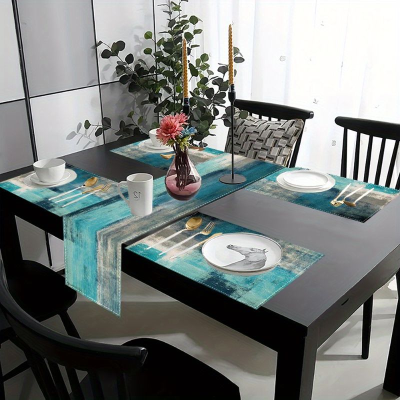 VIKAMA Morandi Abstract Ink Ta - Linen Table Runner recensie en prijs