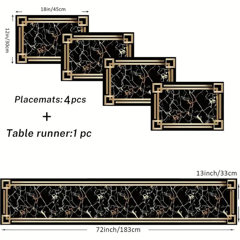 VIKAMA Zwart Goud Marmeren Taf - Linen Table Runner recensie en prijs